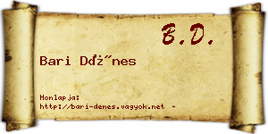 Bari Dénes névjegykártya
