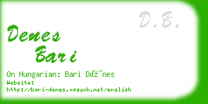 denes bari business card